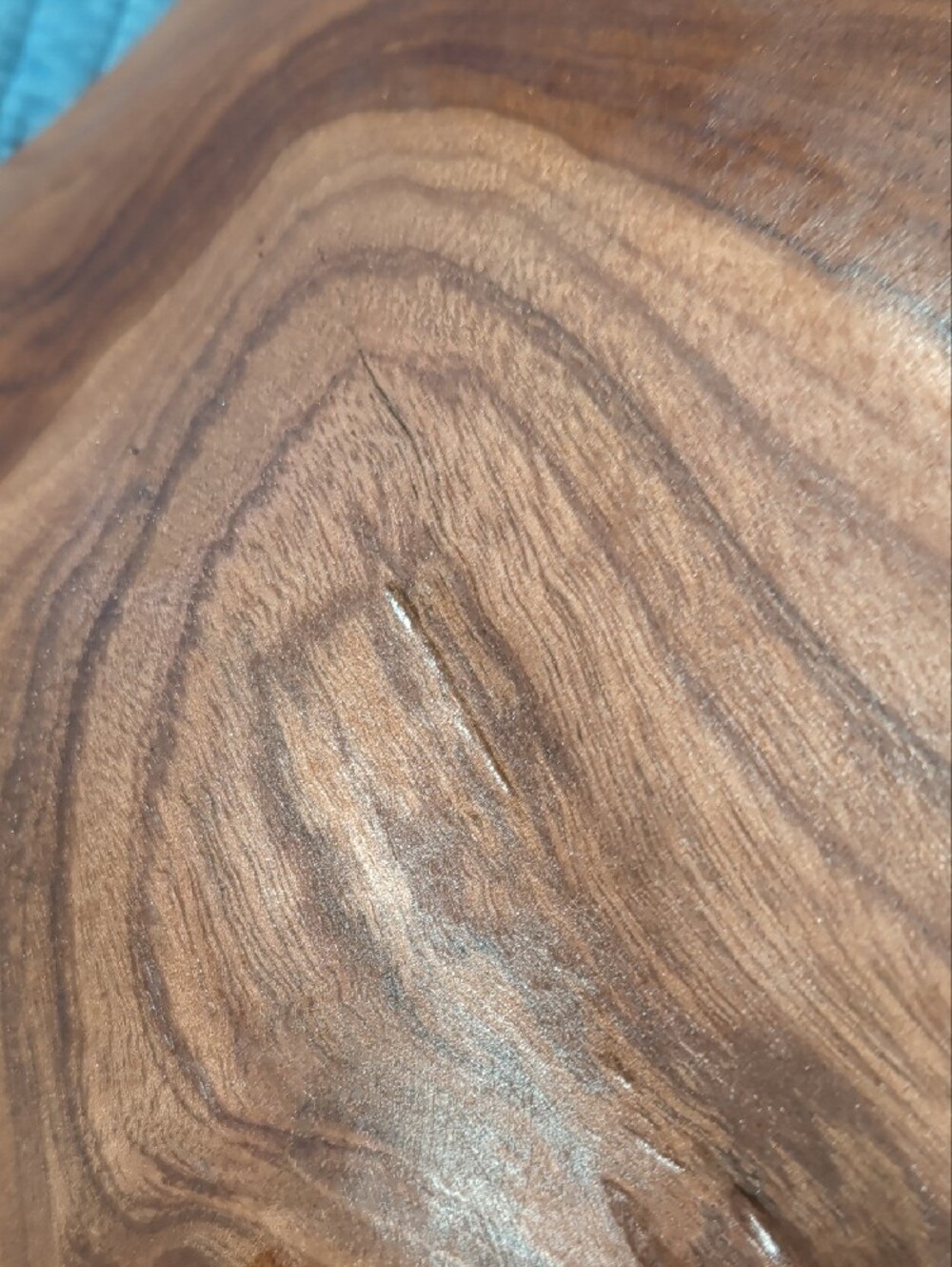 Live Edge Teak Wood Bowl - Warm Honey Brown - Picture 8 of 10